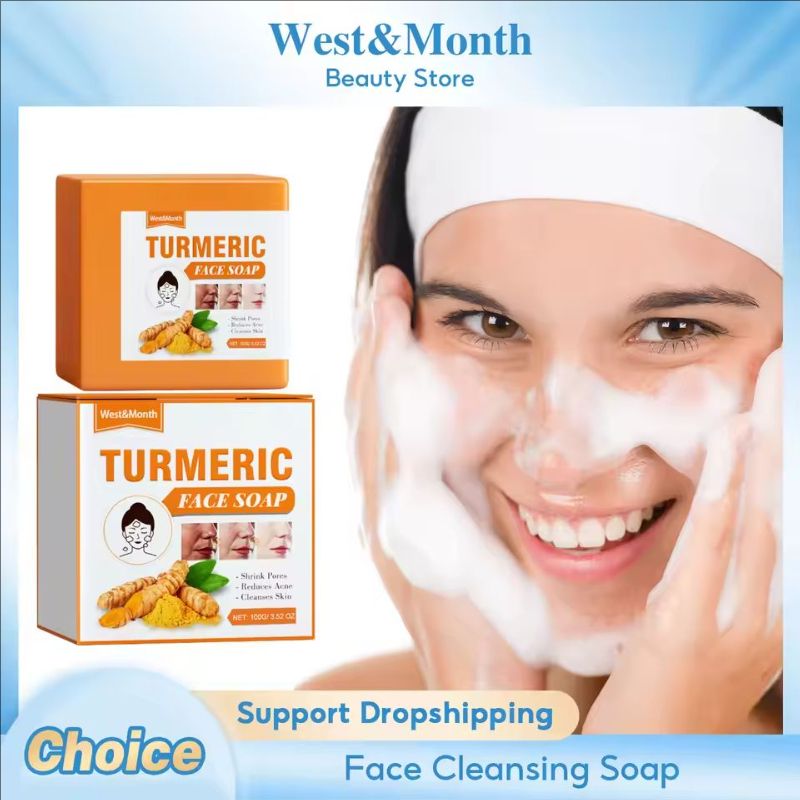 Turmeric Face Soap Cleansing Brightening Remove Melanin Glowing Smooth Moisturizing Lightening Dark Underarm Leg Body Care Care