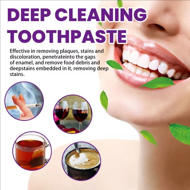 Purple Whitening Toothpaste Remove Stains Reduce Yellowing Teeth Color Correcting Brightening Repairing Fresh Breath Gums Care