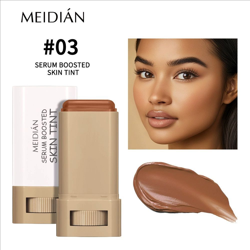 Foundation Stick Serum Boosted Skin Tint Balm Silky Texture Moisturizing Coverage Plumper Natural Even Skin Tone Travel Makeup