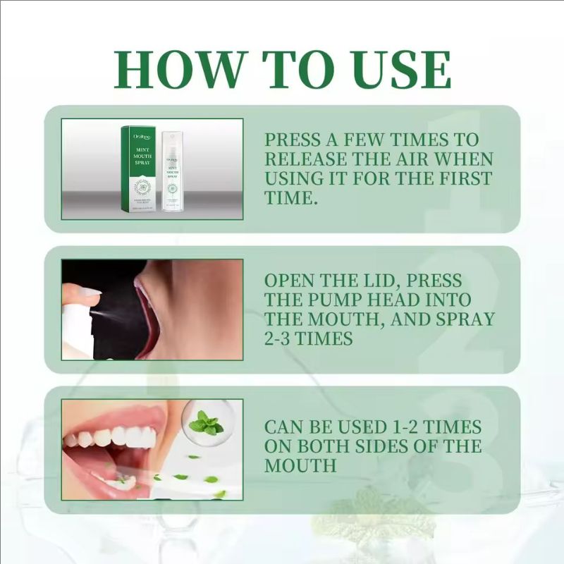 Refreshing Mint Breath Spray Long Lasting Freshens Breath Removing Halitosis Oral Problems Kissing Faint Scent Mouth Mist Spray