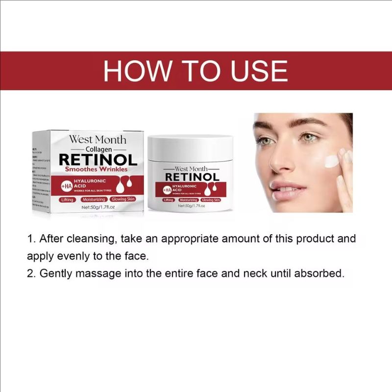 Retinol Wri-nkles Remover Cream Lifting Firming Reduce Fine Lines Smooth Brightening Skin Moisturizing Anti A-ging Facial Cream