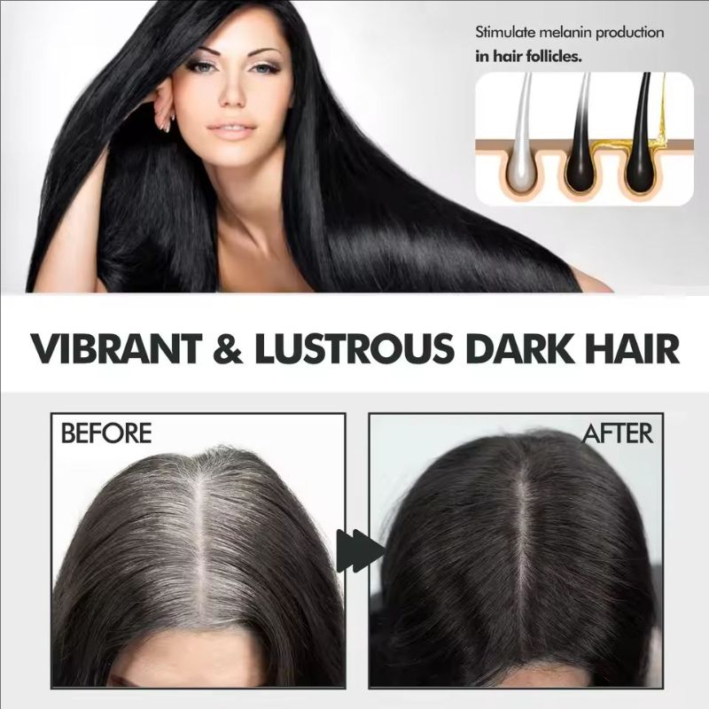 Black Hair Spray Dye White to Black Serum Anti Gray Cover White Hair Remover Spray Scalp Nourishing Darkening Hair Spray