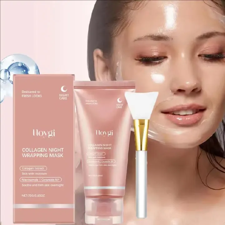 Collagen Peel Off Face Mask Pore Shrinking Hydrating Moisturizing Night Wrapping Mask Cream Firming Skin Peel-off Facial Mask