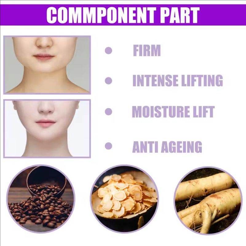 V Face Lifting Slimming Cream Firming Moisturizing Facial Contouring Chin & Jawline Tightening Massage Cream for Sagging Skin
