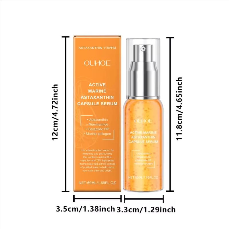 Collagen Astaxanthin Face Serum Fade Dark Spots Pigmentation Anti Aging Rejuvenation Hydrating Brightening Skin Care Essence