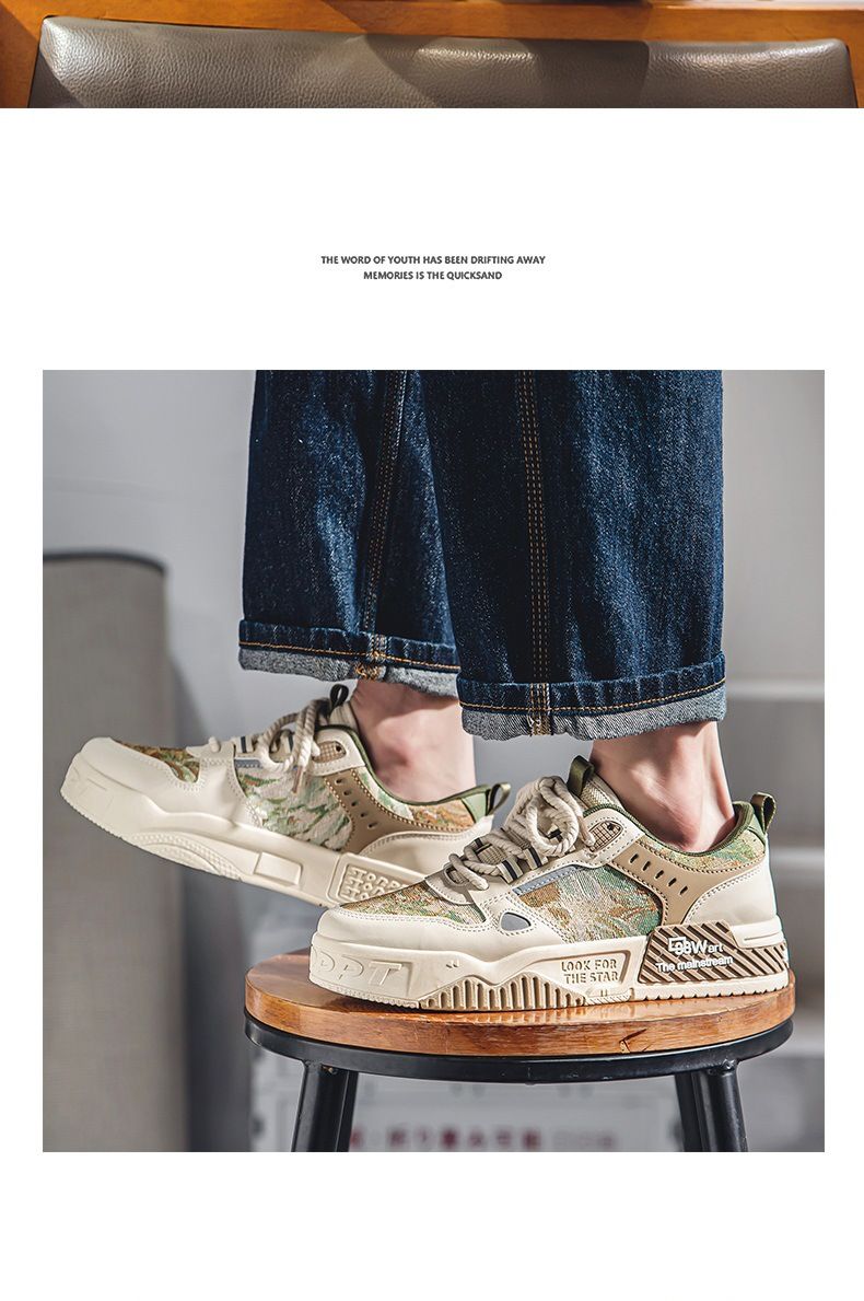 Men's Shoes New Summer Breathable Versatile Niche Original Leisure Board Shoes Thick Bottom Non-Slip Fashionable Sports Shoes