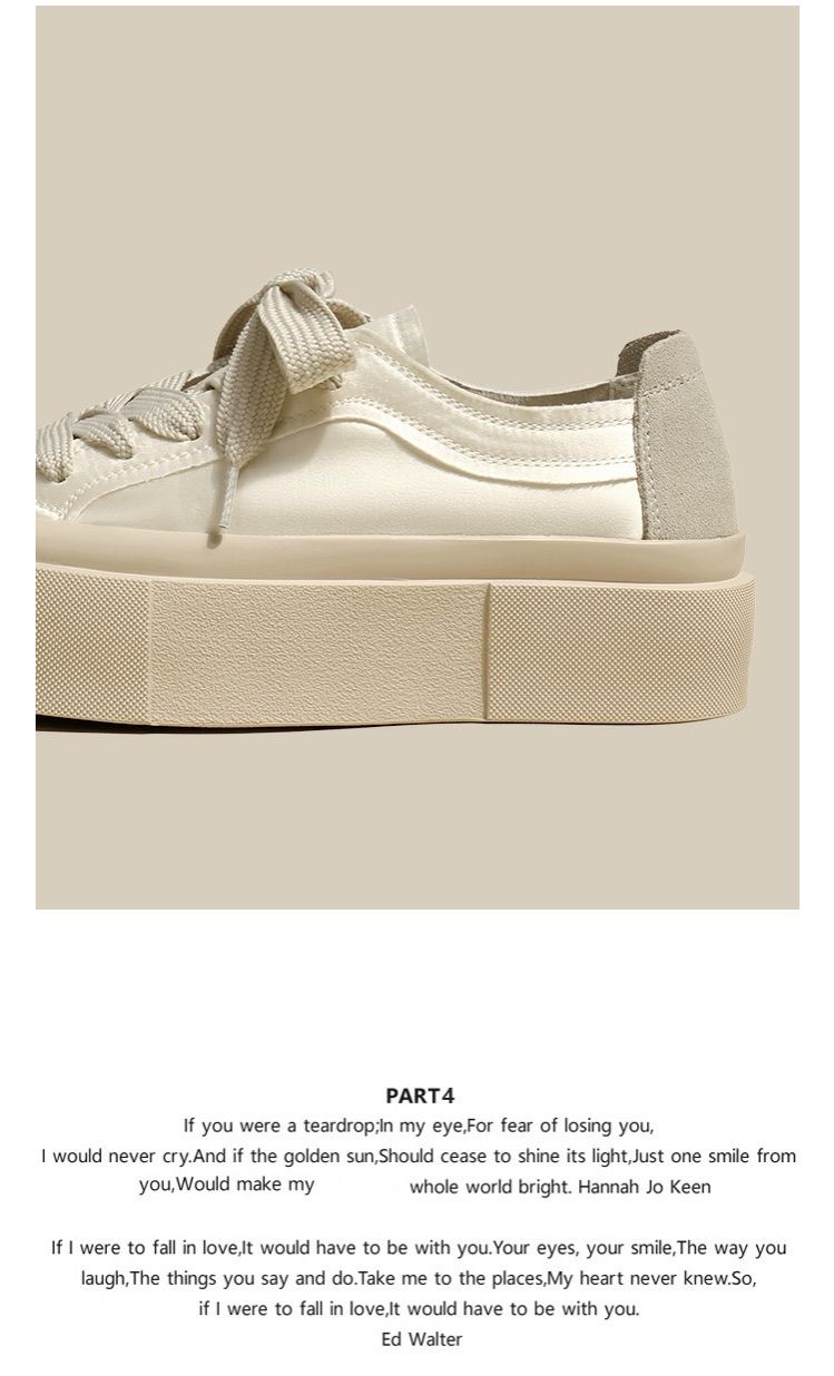 Women's Thick-Soled All-Match White Shoes Spring and Summer New Niche Low-Cut Square Toe Satin Casual Canvas Sneakers