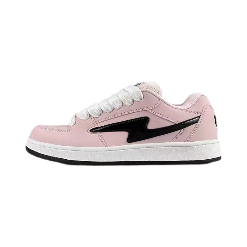 Original Yellow Lightning Bread Shoes for Women in S Trendy Versatile Splicing Low Top Skateboarding Shoes Retro Thick Bottom Casual Women's Shoes Sports Shoes
