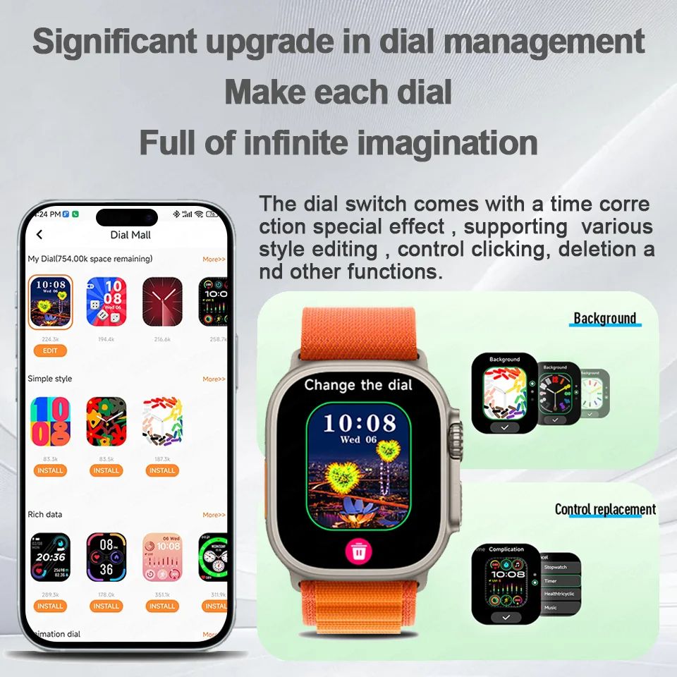 T83 Pro Smart Watch Phone Support WiFi 4G SIM Card Cellular Network Camera Sports Mode Watch APP Download Bluetooth Android Smartwatch