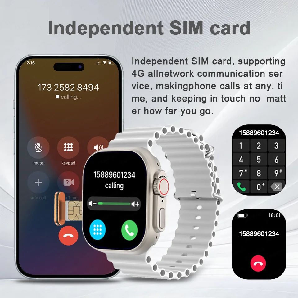 T83 Pro Smart Watch Phone Support WiFi 4G SIM Card Cellular Network Camera Sports Mode Watch APP Download Bluetooth Android Smartwatch