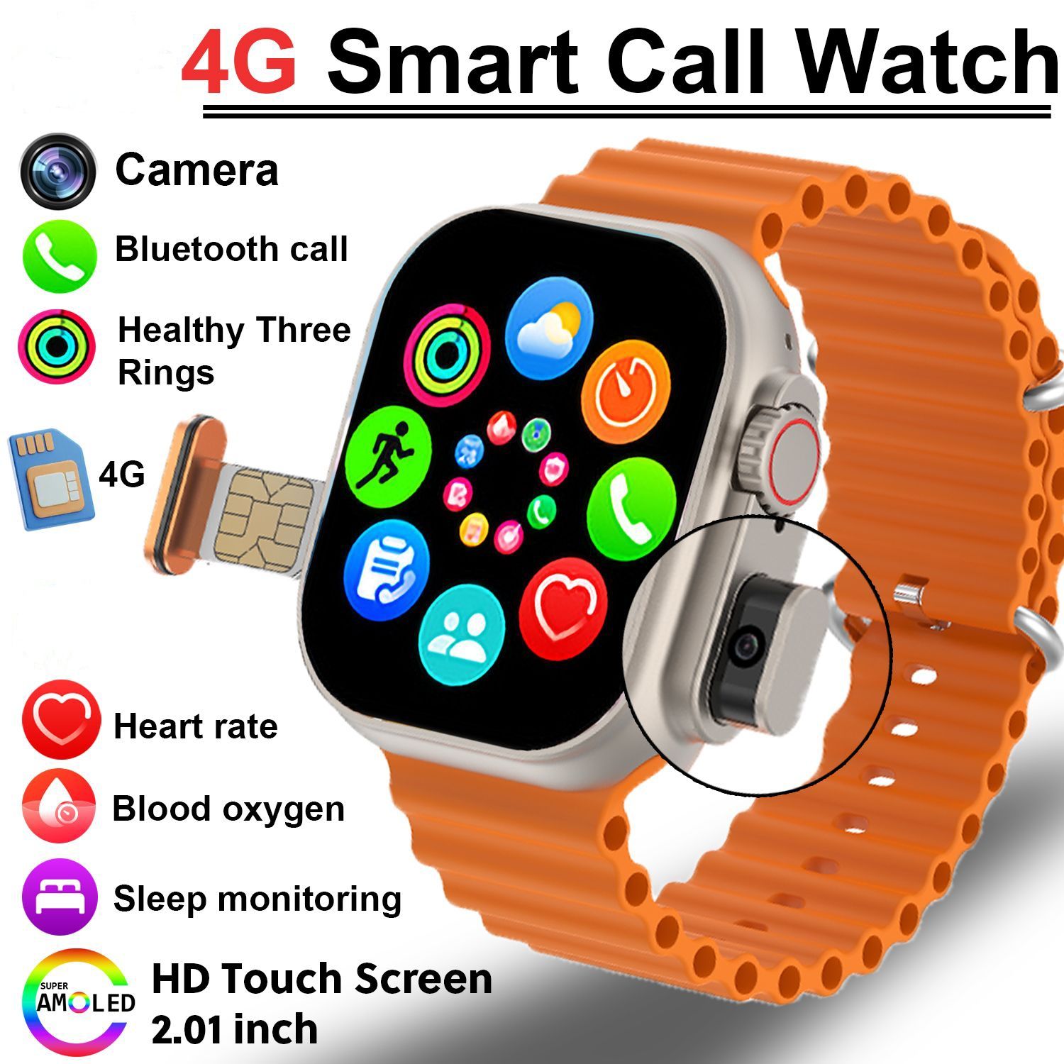 T83 Pro Smart Watch Phone Support WiFi 4G SIM Card Cellular Network Camera Sports Mode Watch APP Download Bluetooth Android Smartwatch