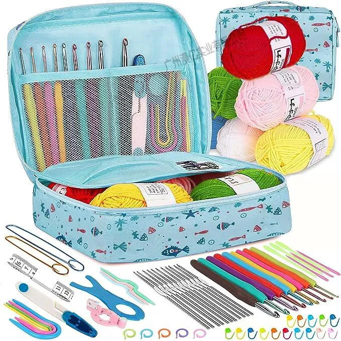 68 PCS Crochet Kit, Upgraded Hanging Crochet Set with Case & Yarn for Crocheting, Crochet Hook Set for Beginners Crochet Hook Kit with Crochet Book, Crochet Hooks, Knitting & Crochet Supplies