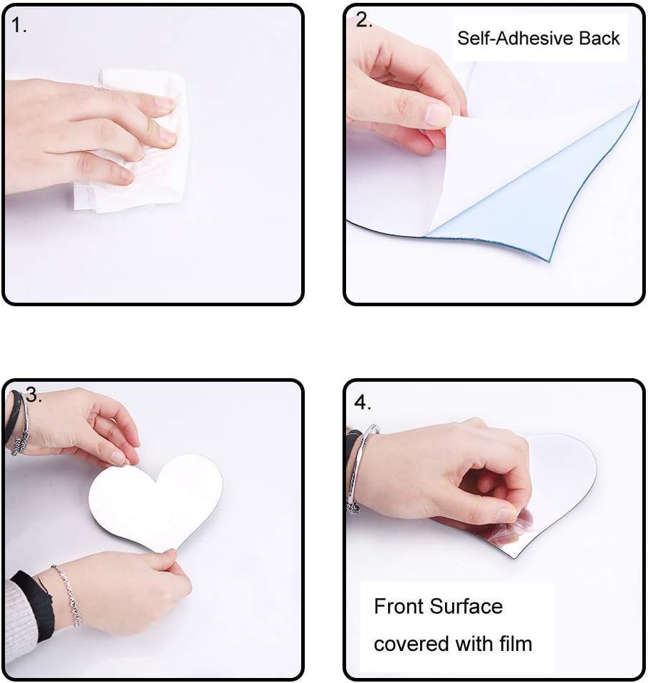 26pcs Mirrors for Wall 3D Self Adhesive Mirror ﻿ DIY Mirror Wall Sticker Acrylic Round Mirror DIY Wall Sticker Removable Decal Acylic Crystal Vinyl Mirror Surface Art Wall Decoration for Bedroom