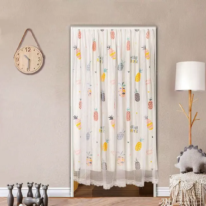 1pcs Punch-free Velcro Door Curtain For Door Window Curtains Protec tive  For Living Room Bedroom Window Curtains Protective
