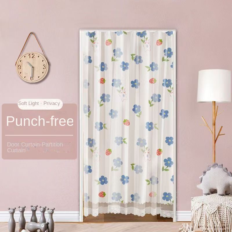 1pcs Punch-free Velcro Door Curtain For Door Window Curtains Protec tive  For Living Room Bedroom Window Curtains Protective