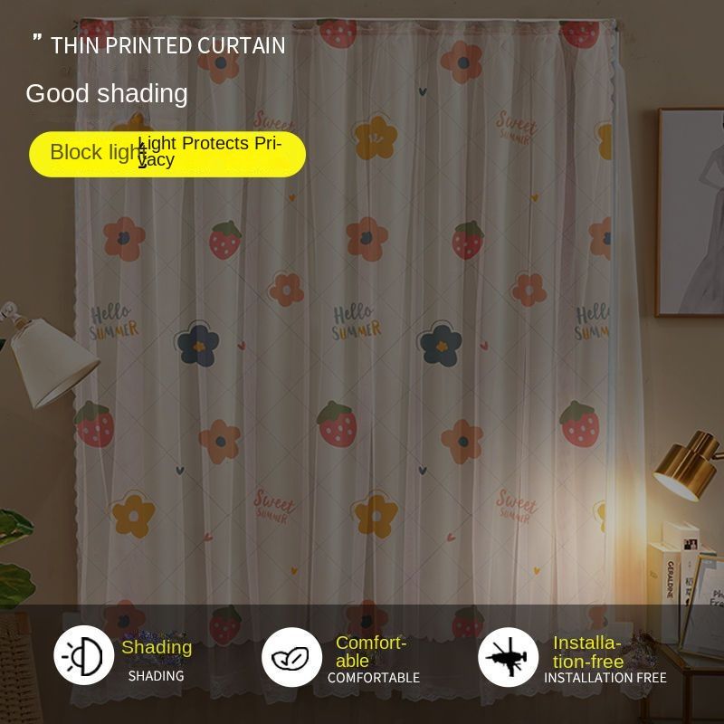 1pcs Punch-free Velcro Door Curtain For Door Window Curtains Protec tive  For Living Room Bedroom Window Curtains Protective