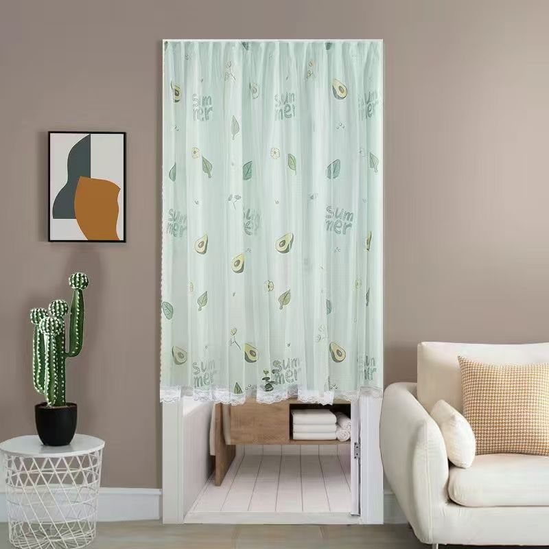 1pcs Punch-free Velcro Door Curtain For Door Window Curtains Protec tive  For Living Room Bedroom Window Curtains Protective