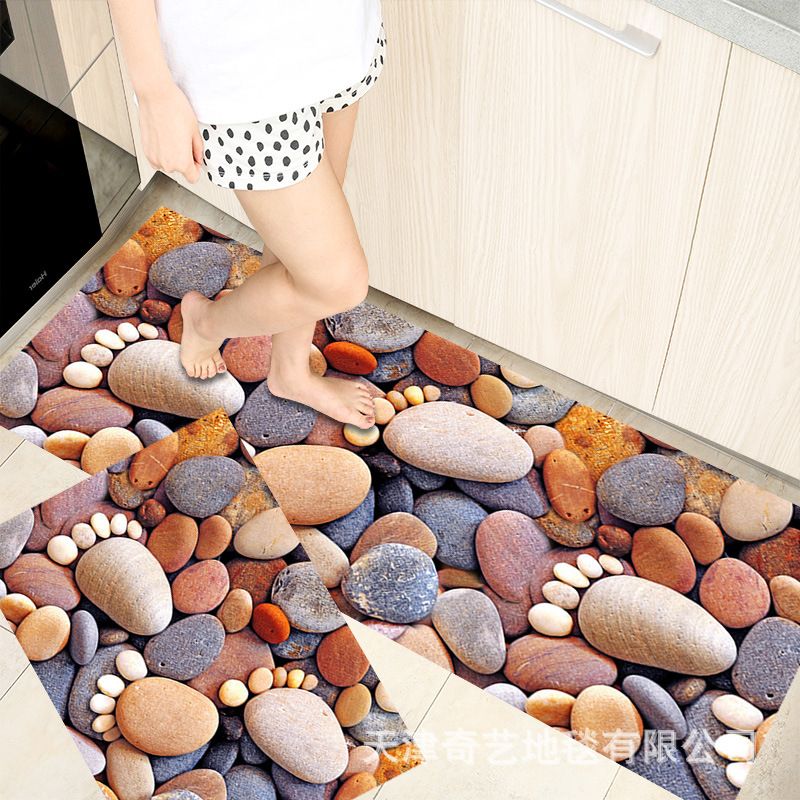 2 Pieces Kitchen Rug Set Non Slip Kitchen Mat Rubber Backing Mat Throw Rug for Kitchen Doormat Runner Rug Set Floor Carpet Household Carpet Home Decor