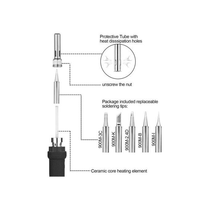 Electric Sodering Iron Kit set  60W Adjustable Temperature Soldering Iron Digital Multimeter Soldering Tips Solder Wire Stand, Desoldering Pump Tweezers Welding Tool Screwdriver wire stripper