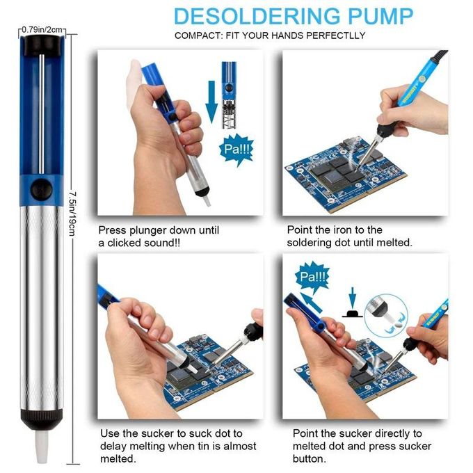 Electric Sodering Iron Kit set  60W Adjustable Temperature Soldering Iron Digital Multimeter Soldering Tips Solder Wire Stand, Desoldering Pump Tweezers Welding Tool Screwdriver wire stripper