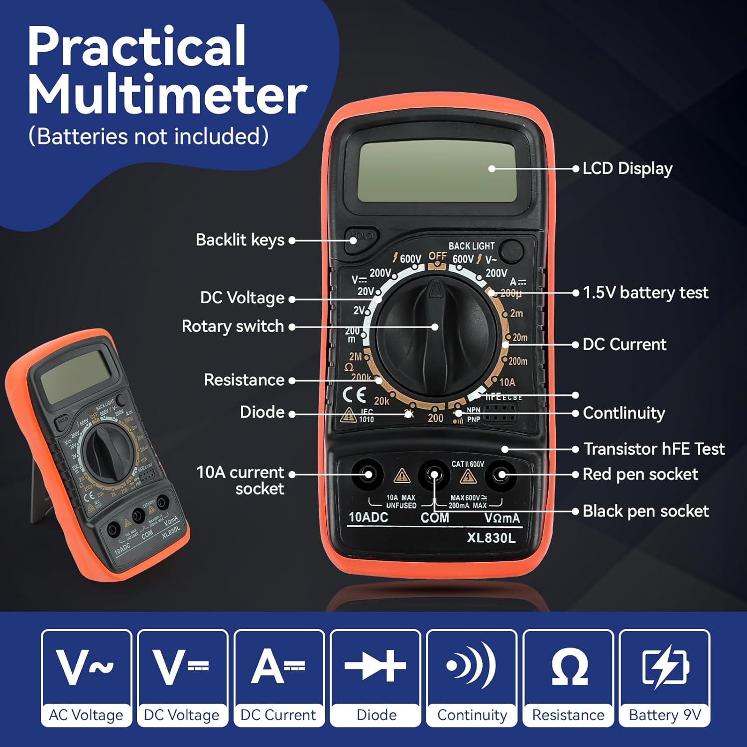 Electric Sodering Iron Kit set  60W Adjustable Temperature Soldering Iron Digital Multimeter Soldering Tips Solder Wire Stand, Desoldering Pump Tweezers Welding Tool Screwdriver wire stripper