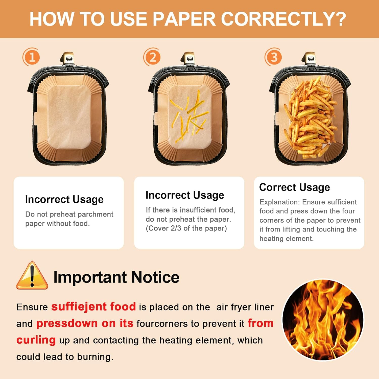 100pcs Air Fryer Liners DisposableAir Fryer Paper  Non-Stick Air Fryer Parchment Paper Liners, Oil-Proof Water-Proof Round Air Fryer Liners for Cooking, Baking