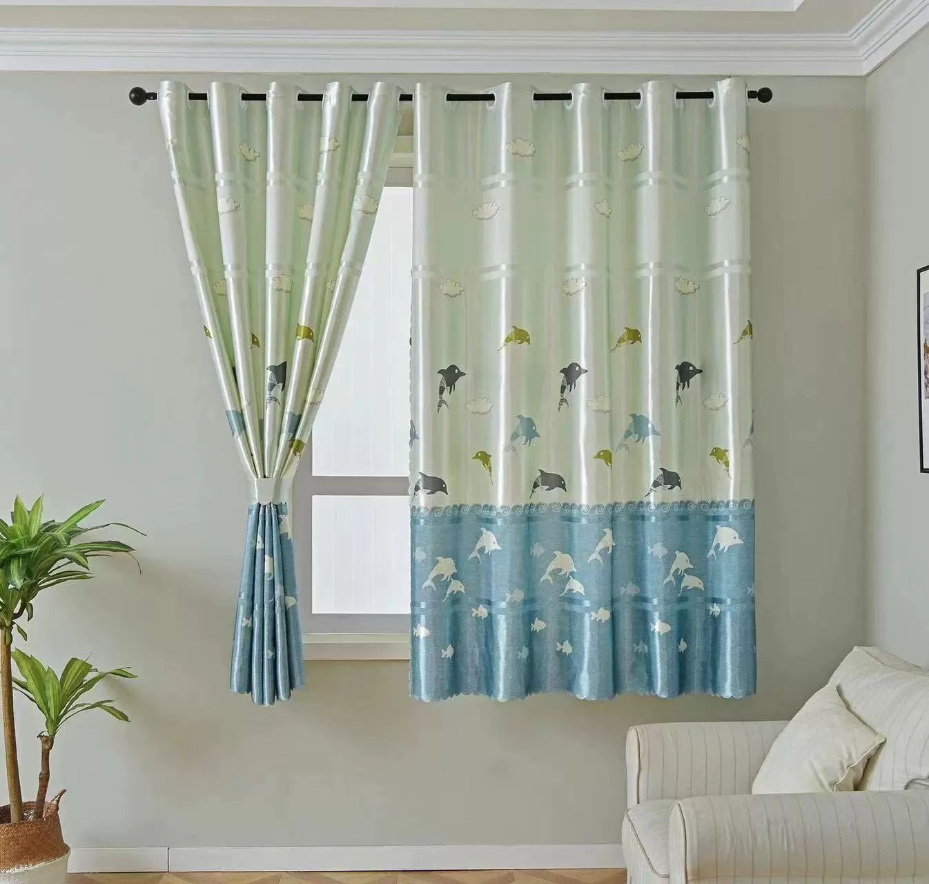 1pcs Curtains for Bedroom Window Blackout, Curtains for Living Room  Thermal Insulated Solid Grommet Window Drapes, Privacy Protection Window Curtain Excluding bars and sheers