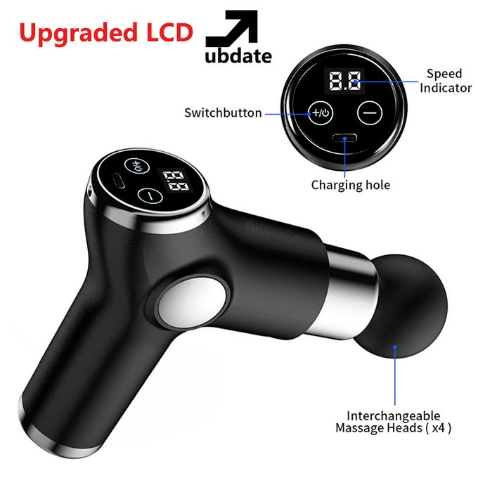 Mini Massage Gun, Powerful Handheld Muscle Massager for Back Pain Relief, Deep Tissue Percussion Small Massage Gun Travel Massager with 4 Massage Heads  Electric Massage Gun, Deep Muscle Massager