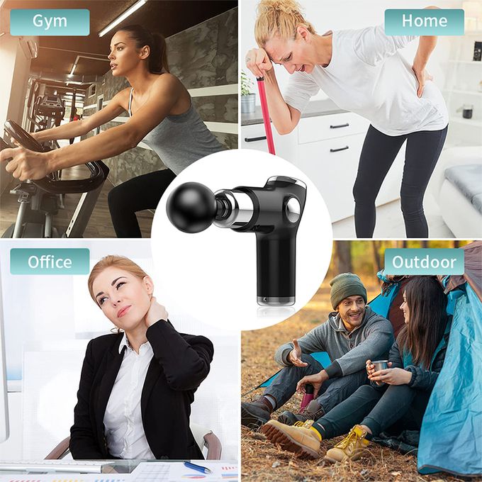 Mini Massage Gun, Powerful Handheld Muscle Massager for Back Pain Relief, Deep Tissue Percussion Small Massage Gun Travel Massager with 4 Massage Heads  Electric Massage Gun, Deep Muscle Massager