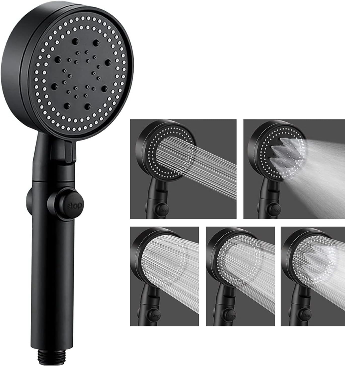 Multi-Functional High Pressure Shower Head with 6 Modes Handheld Shower Head with One-Click Switching Detachable Rain Shower Head Shower Head for Home Bathroom Baby Shower