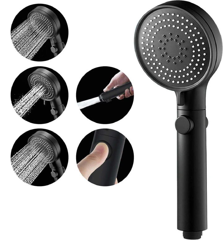 Multi-Functional High Pressure Shower Head with 6 Modes Handheld Shower Head with One-Click Switching Detachable Rain Shower Head Shower Head for Home Bathroom Baby Shower