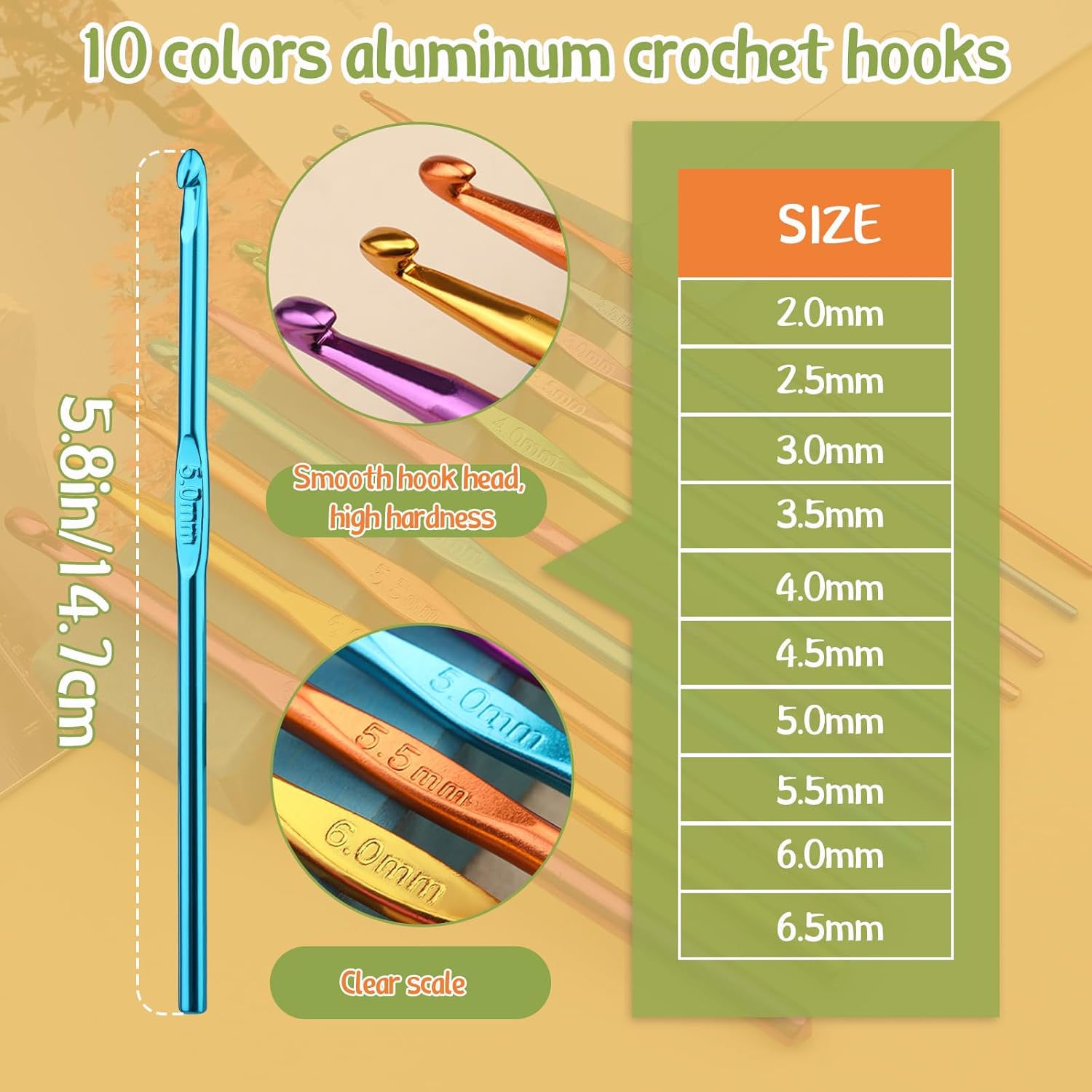 127 Pcs Crochet Hook Set with Yarn Knitting Needles Sewing Tools Full Set Knit Gauge Scissors Stitch Holders Household Tool Kit