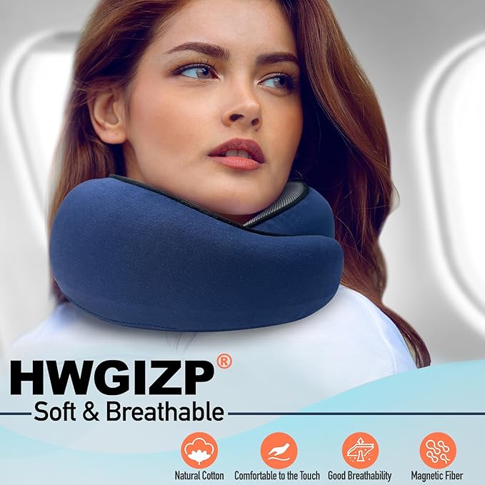 Neck Pillow, Travel Pillow uses Memory Foam to Support Neck Comfort, Ideal Companion for Airplane and car Travel, Compact, Convenient, and Versatile Airplane Sleep Pillow