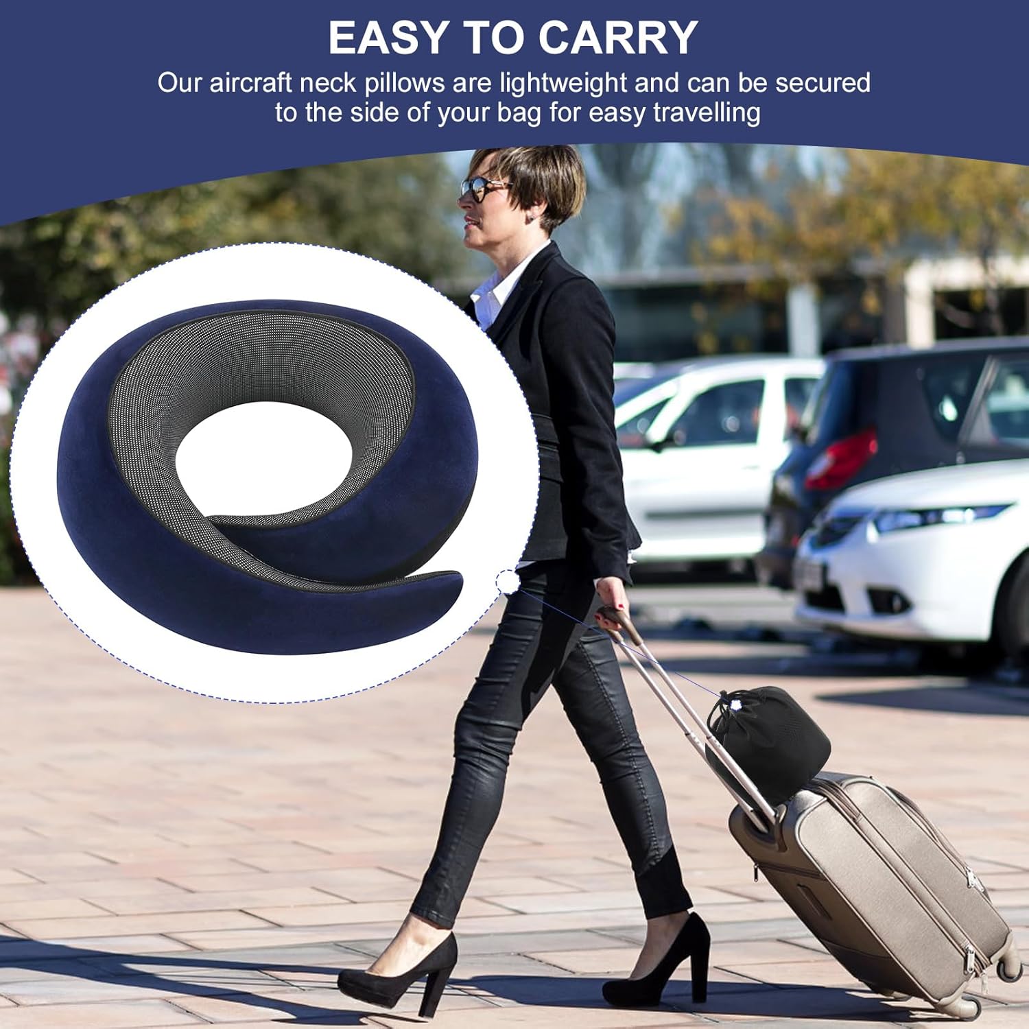 Neck Pillow, Travel Pillow uses Memory Foam to Support Neck Comfort, Ideal Companion for Airplane and car Travel, Compact, Convenient, and Versatile Airplane Sleep Pillow
