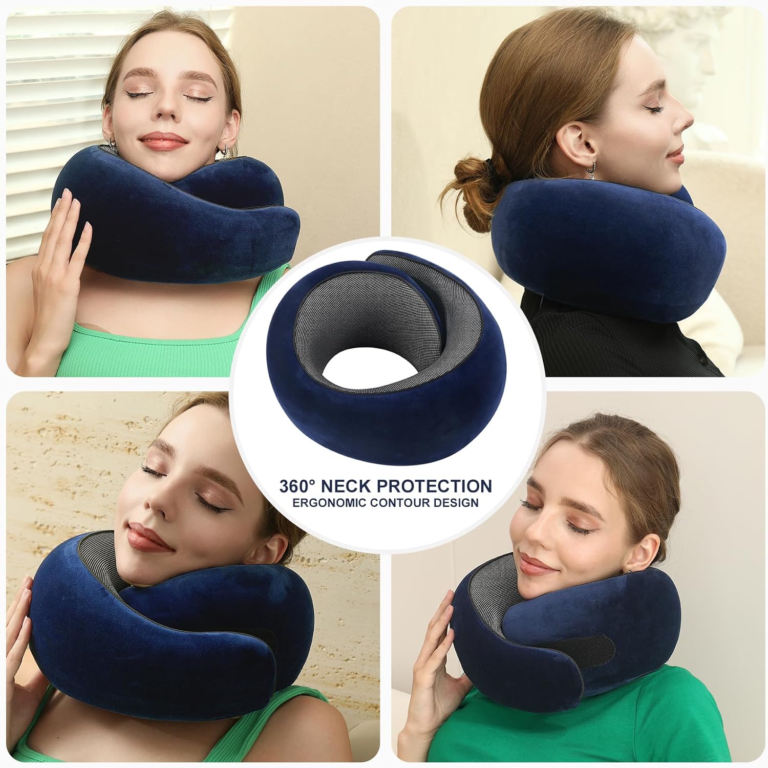 Neck Pillow, Travel Pillow uses Memory Foam to Support Neck Comfort, Ideal Companion for Airplane and car Travel, Compact, Convenient, and Versatile Airplane Sleep Pillow