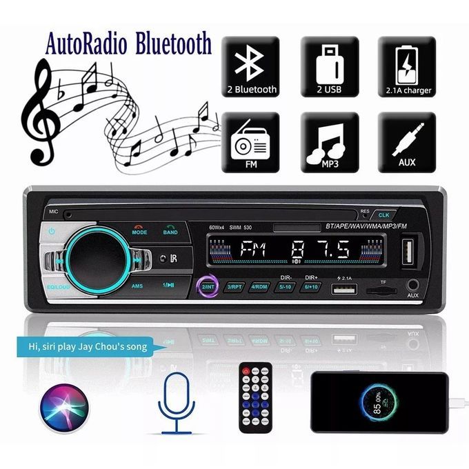 Car Stereo Radio Bluetooth 5.0, FM 7 Colors Car Radio With Bluetooth Hands-Free Calling, Car Radio Dual USB, Voice Assistant & App Control, Supports FM/MP3/WMA/FLAC/AUX/TF