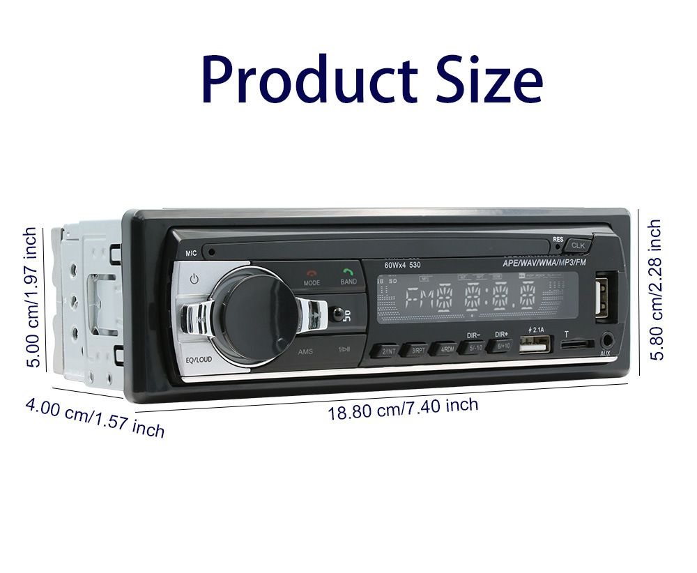 Car Stereo Radio Bluetooth 5.0, FM 7 Colors Car Radio With Bluetooth Hands-Free Calling, Car Radio Dual USB, Voice Assistant & App Control, Supports FM/MP3/WMA/FLAC/AUX/TF