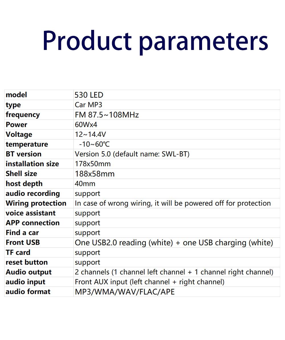 Car Stereo Radio Bluetooth 5.0, FM 7 Colors Car Radio With Bluetooth Hands-Free Calling, Car Radio Dual USB, Voice Assistant & App Control, Supports FM/MP3/WMA/FLAC/AUX/TF
