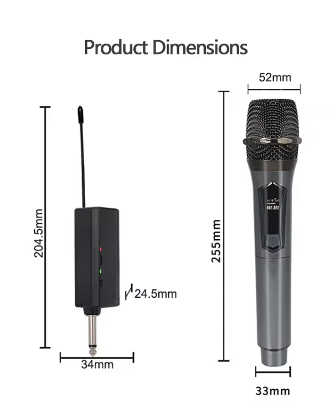 One To Two Wireless Microphone Universal, Suitable For Speaker Amplifiers, Home Karaoke, Entertainment, Stage Ktv，Rechargeable