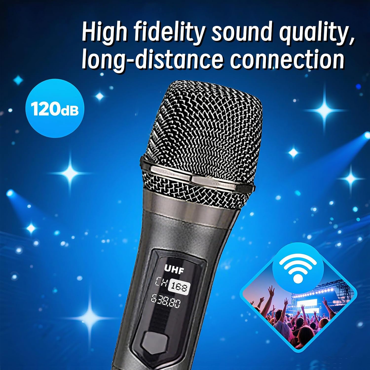 One To Two Wireless Microphone Universal, Suitable For Speaker Amplifiers, Home Karaoke, Entertainment, Stage Ktv，Rechargeable