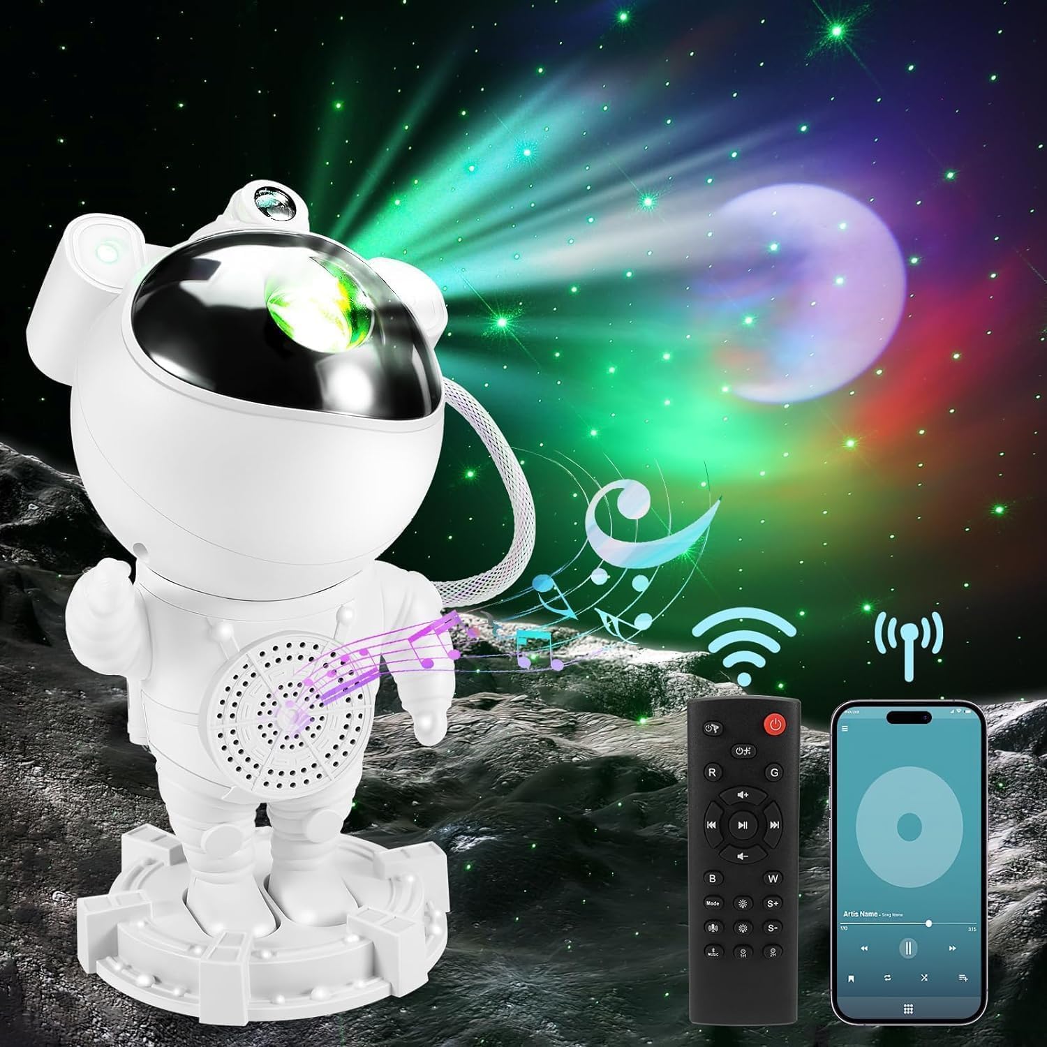 Astronaut Galaxy Star Projector Starry Night Light, Astronaut Light Projector with Nebula,Timer and Remote Control, Bedroom and Ceiling Projector, Gifts for Children and Adults