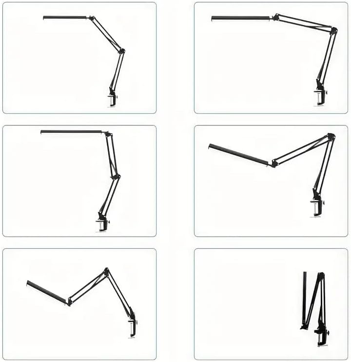 LED Desk Lamp with Eye-Caring 3 Modes 10 Brightness, Adjustable Swing Arm Long Flexible Lamp for Office Workers and Students, USB Port