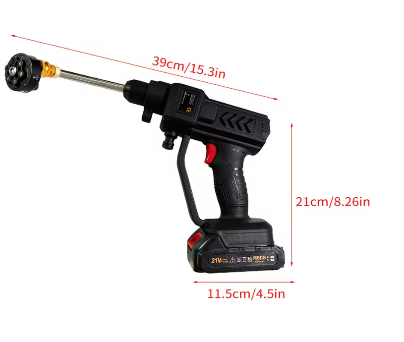 Cordless Pressure Washer, 30Bar Battery Powered with 3 Spray Modes and Accessories, Handheld Electric Power Washers , 6-in-1 Nozzle with Jet Nozzles for Car Floor Wall Fence Cleaning Pet Cleaning