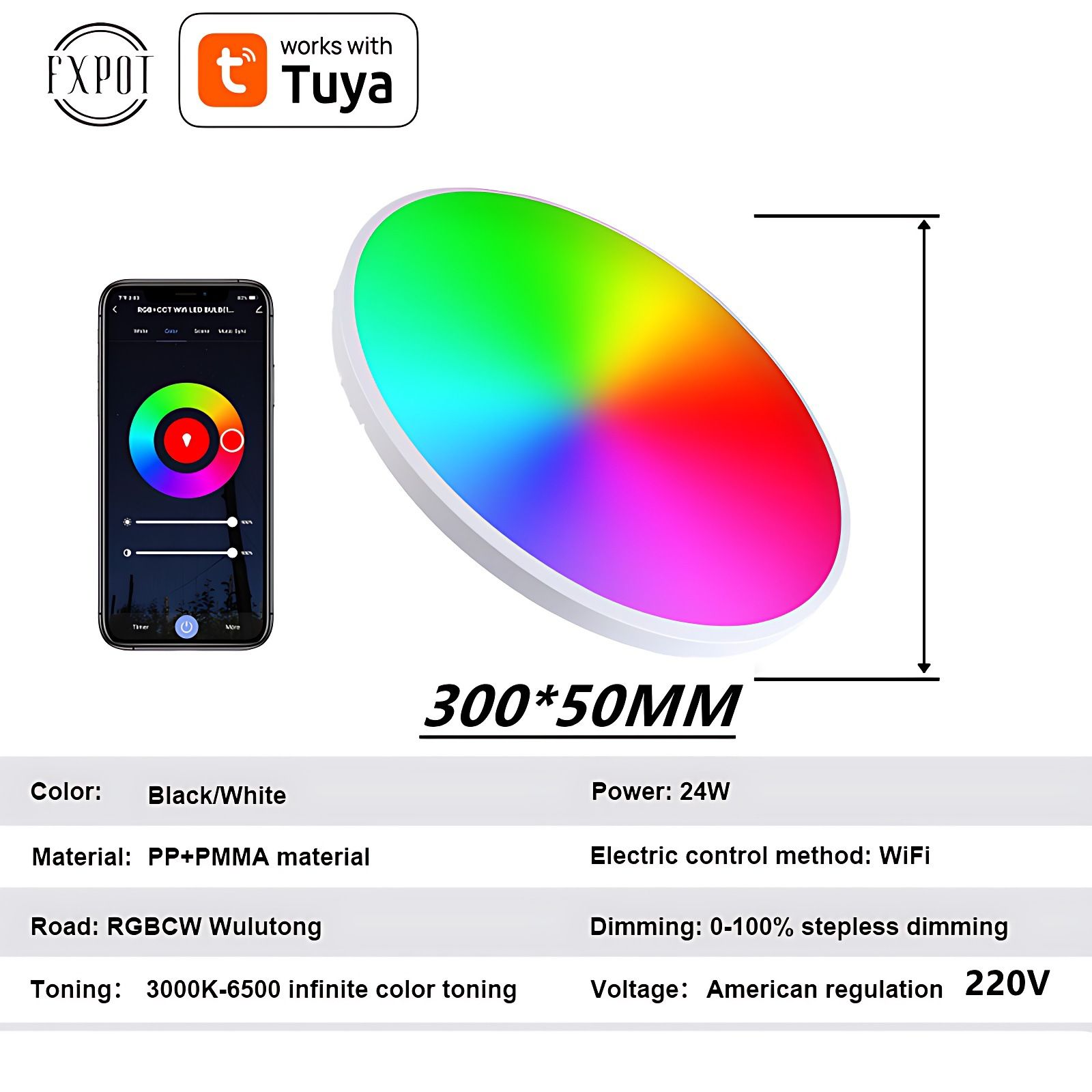 30W RGB Bulb LED Ceiling Light Bluetooth Speaker Bluetooth&IR Control Smart Pendant Lights Fixture Color Changing RGB Ceiling Light