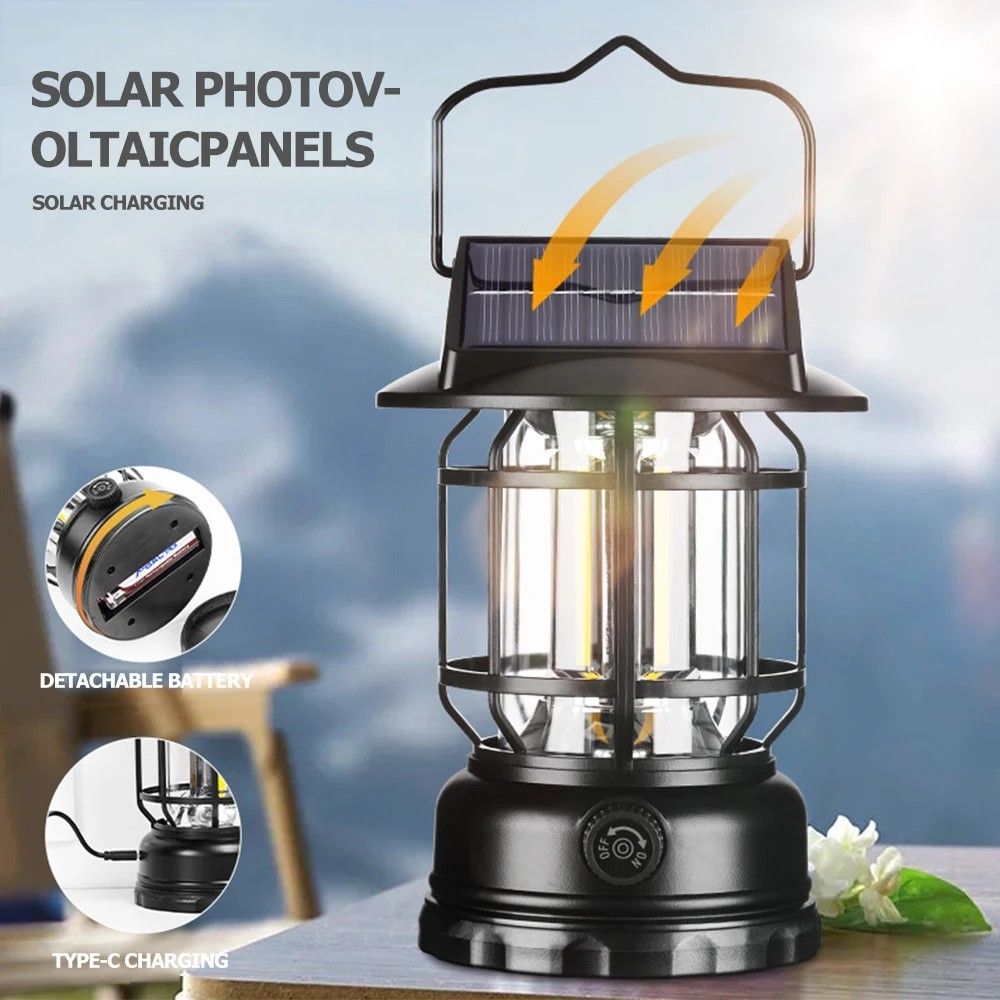 USB Recharge LED Light Retro Lamp Portable Camping Indoor Emergency Lighting Outdoor Waterproof Lighting Garden Street Path Lawn Lamp
