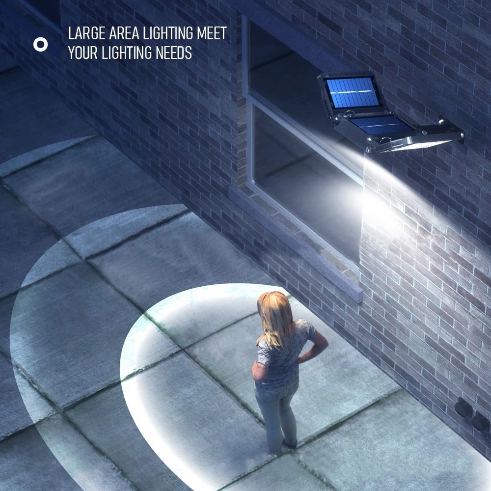 648LED Remote Solar Lights High Brightness 324W Power 3000mAh Outdoor Street Light Wireless Motion Sensor IP65 Waterproof Security Flood Light