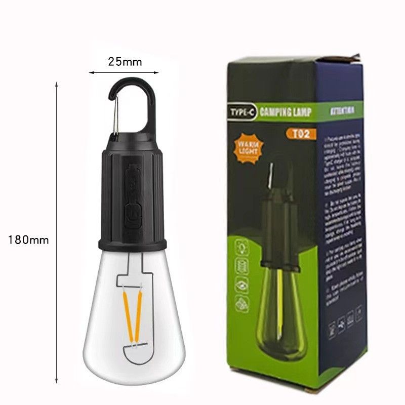 USB Camping Light 3 Lighting mode Rechargeable LED Bulb Lantern Waterproof High Bright Tent Light with Hook Outdoor Night Emergency Light