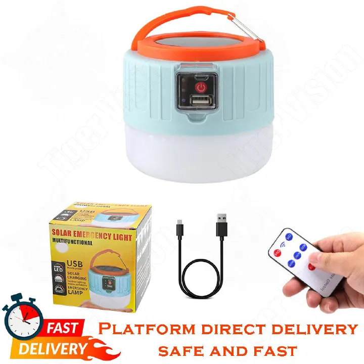 Multiple Functions Porch Lights Solar Light Rechargeable Remote Control LED Lamp Solar Patio Lights Portable Emergency Lighting LED Light Battery Display Room Night Market Outdoor Hanging Light