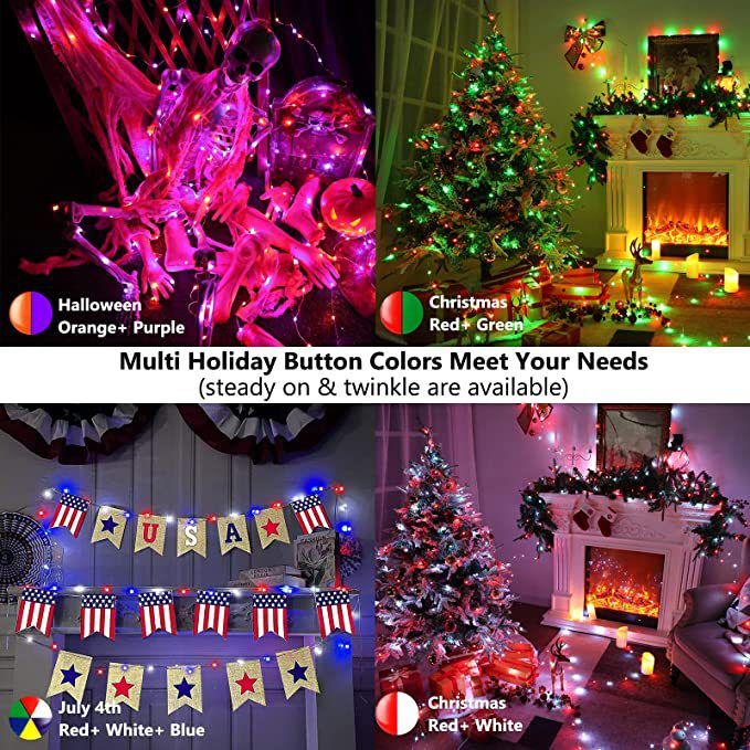 10 Meters Smart LED Bulbs LED Strip Bluetooth RGB Fairy Lamps 100LED Light Bulbs Indoor/Outdoor Waterproof USB Novelty Light Color Changing Music Copper with Remote Control