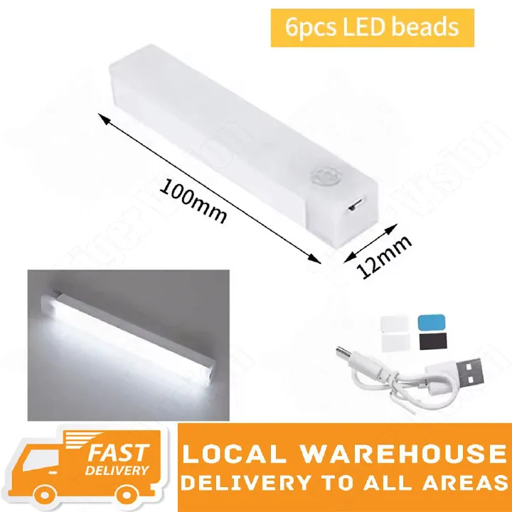 Smart LED Motion Sensor Light Magnet Night Light Rechargeable Bedside Lamp Wireless USB Nightlight for Kitchen Cabinet Closet Hallway
